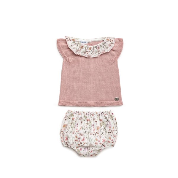 CONJUNTO BRAGA TELA FLORECITAS