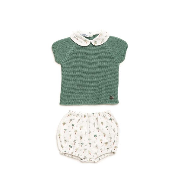 CONJUNTO PANTALON TELA PALMERAS (BEIGE)
