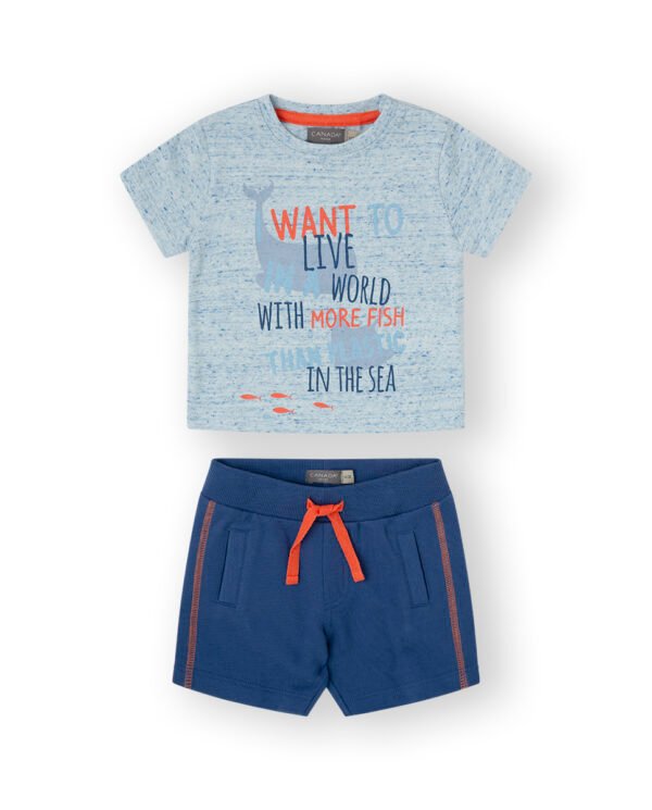 CONJUNTO BEBE WANT BOY - AZUL -