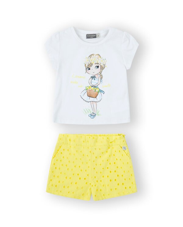 CONJUNTO BEBE BBBAMBINA GIRL - BLANCO