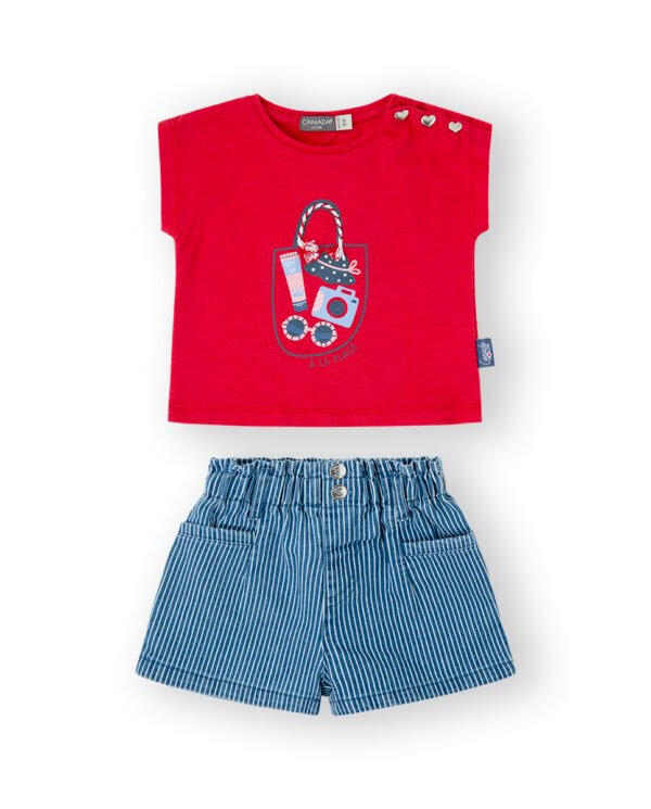 CONJUNTO BEBE BBSOLEIL GIRL - ROJO