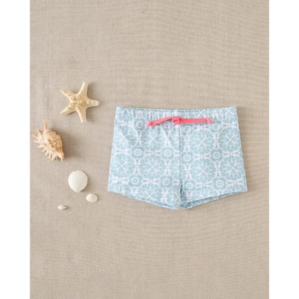 Boxer de bebé niño estampado retro azul cielo