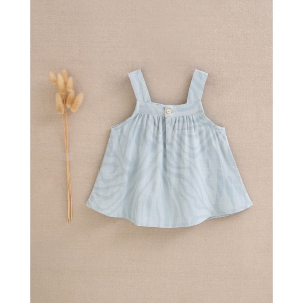 Blusa de bebé niña azul con líneas fluidas - Imagen 2