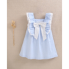 Vestido de niña de plumeti azul con volantes y lazo - Imagen 2