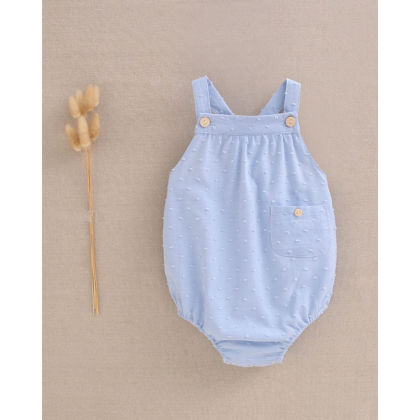 Ranita de bebé niño de plumeti azul con tirantes