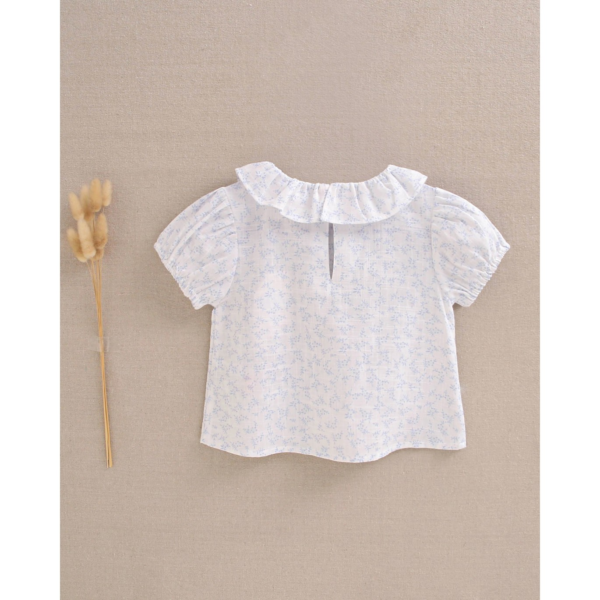 Blusa de bebé niña con detalles azules - Imagen 2