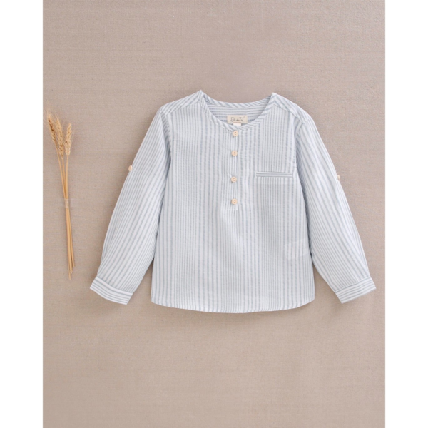 Camisa de niño de rayas azul y blanco